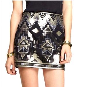 Express mini Aztec sequin skirt XS